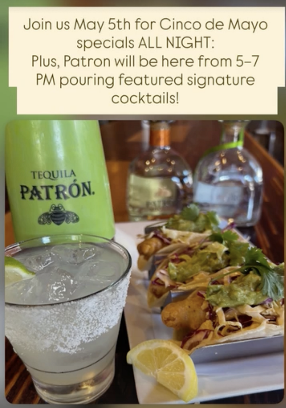 Cinco de Mayo specials ALL NIGHT