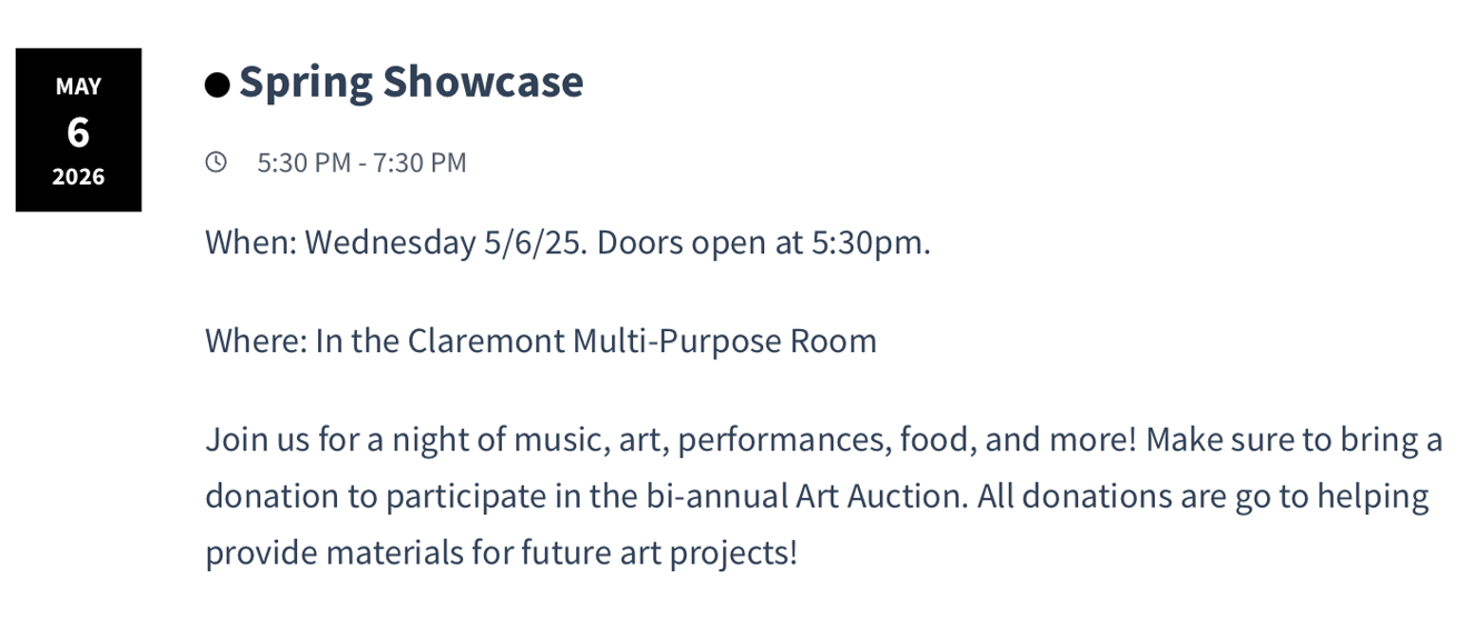 Spring Showcase