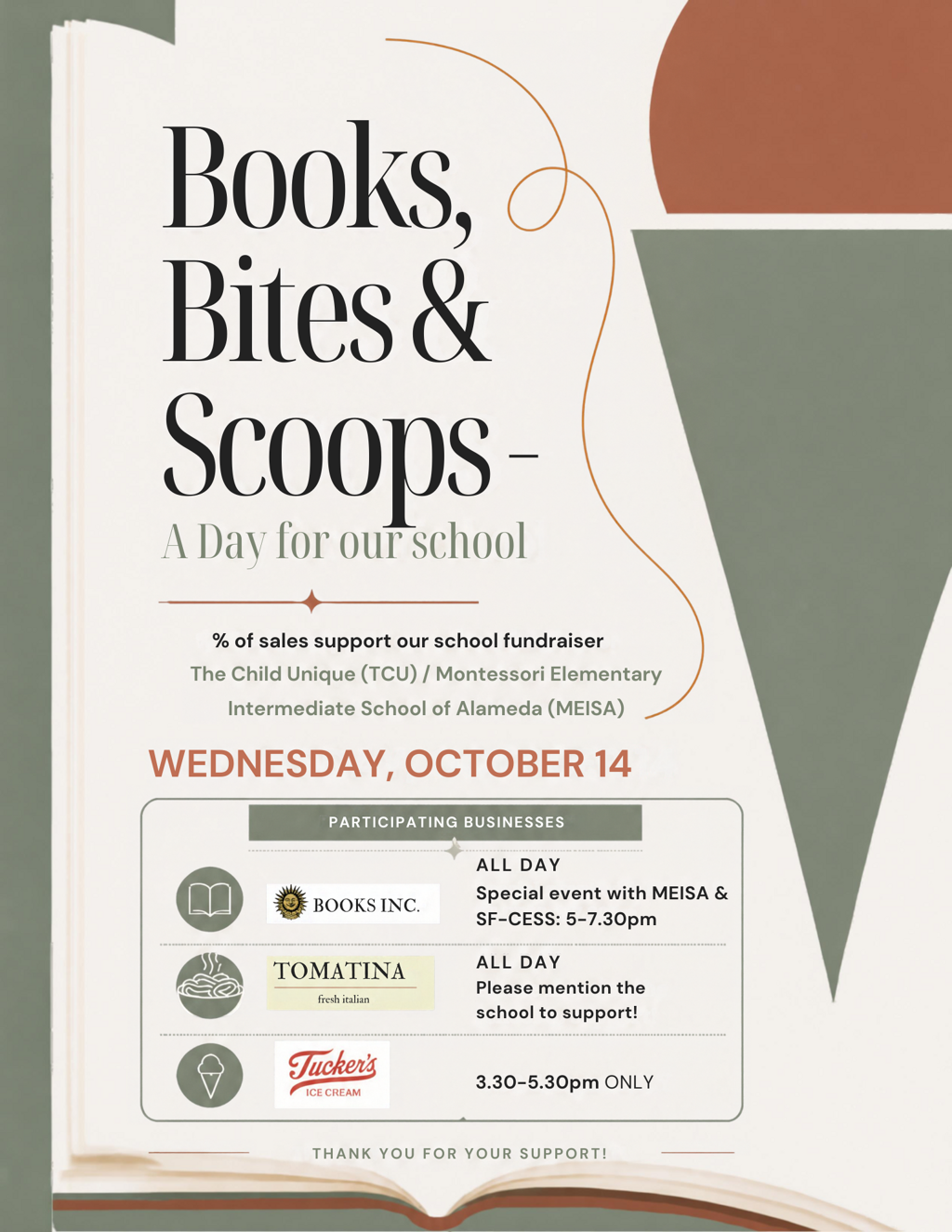 Books, Bites & Scoops - A Day for our school
